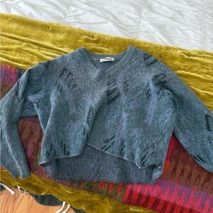 Women's vintage Blue cropped Sweater